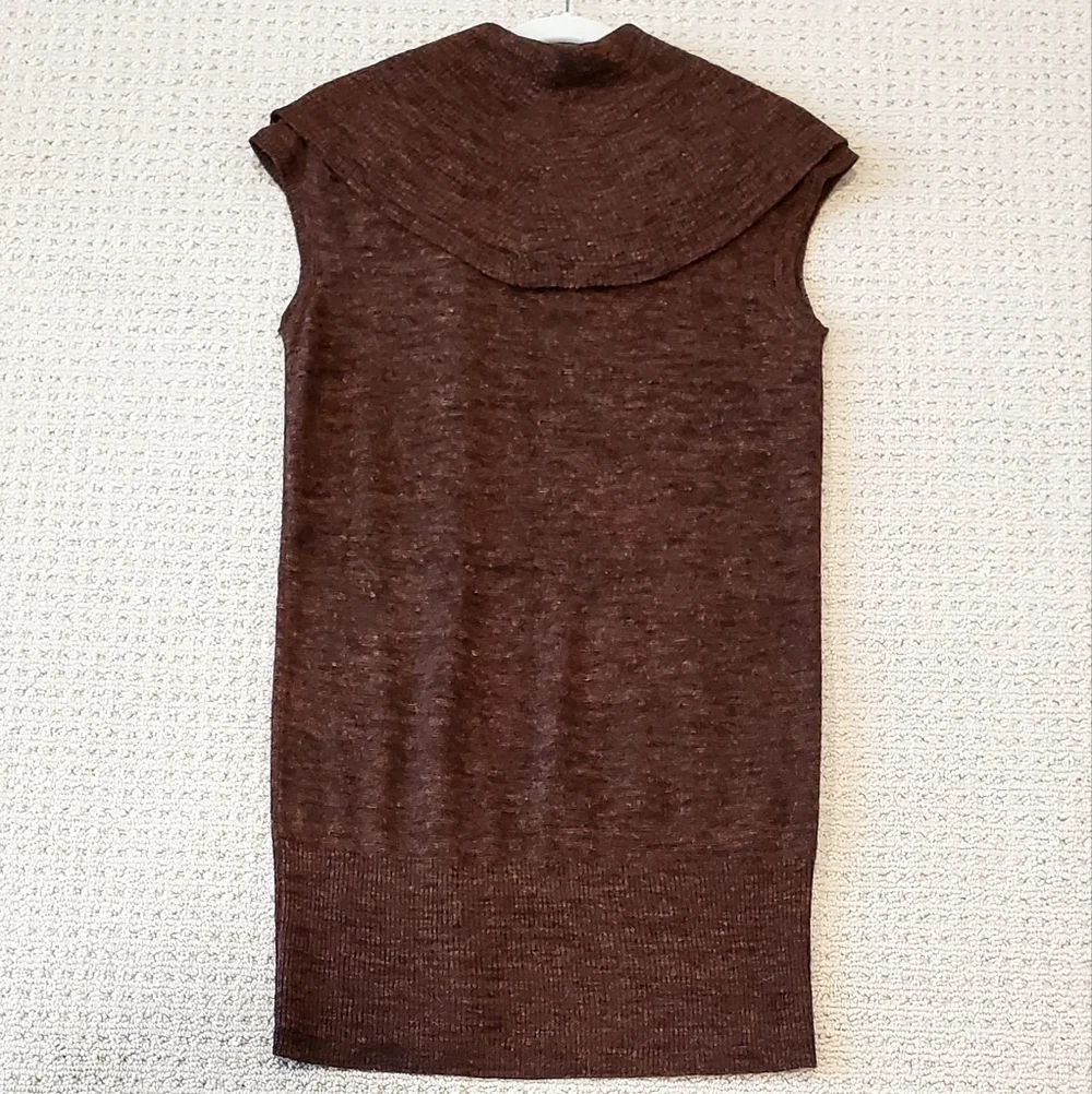 Tracy Reese Wool/Linen Cranberry Black Longline Vest Cardigan Sweater, Med, EUC - Picture 7 of 16